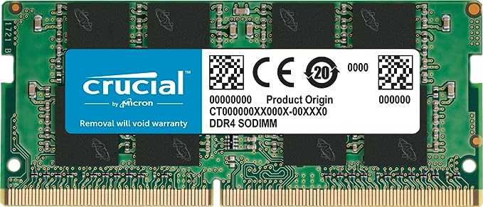 Barrette mémoire 16Go SODIMM DDR4 Crucial PC4-25600 (3200 Mhz) (Vert)