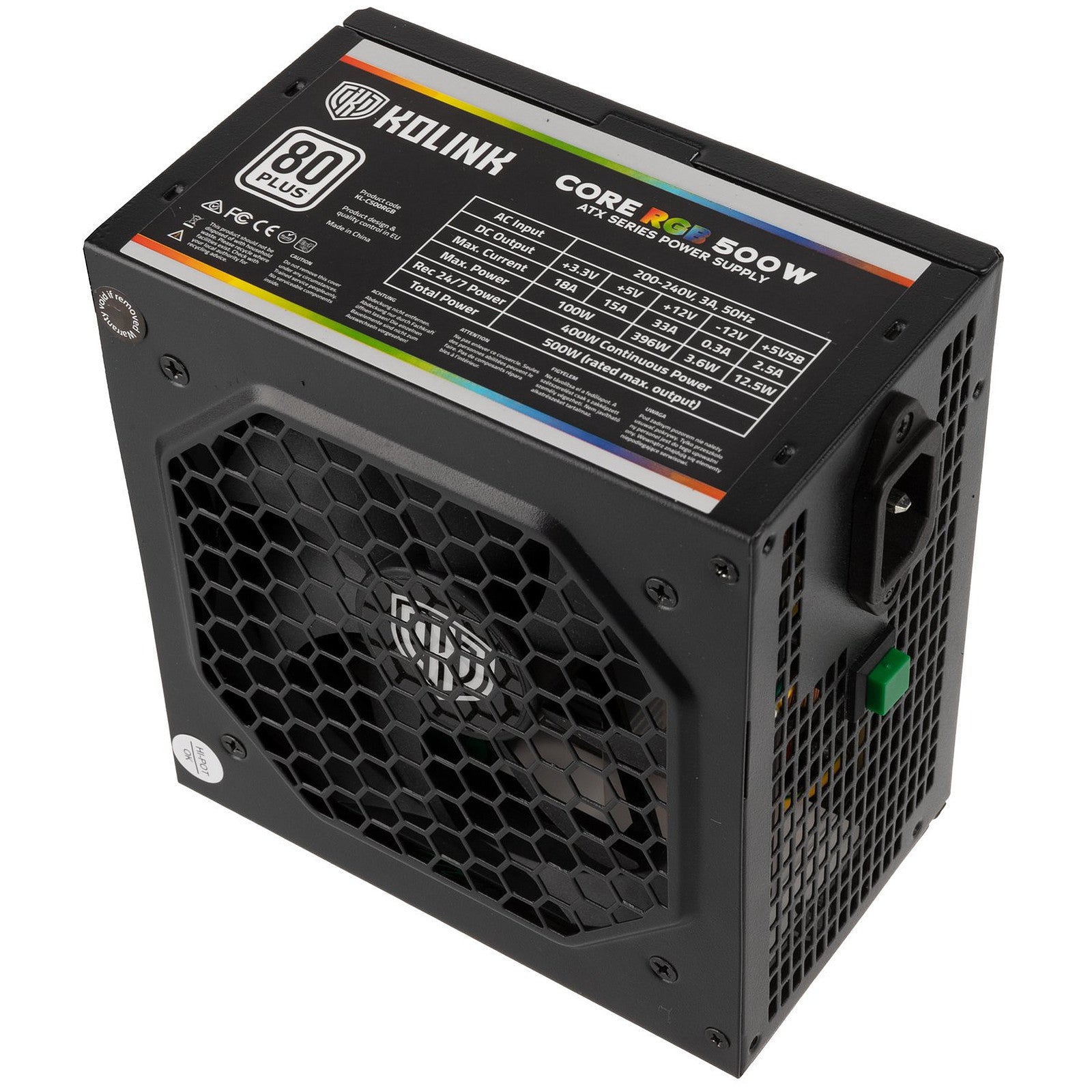 Alimentation ATX Kolink Core RGB - 500W (Noir)