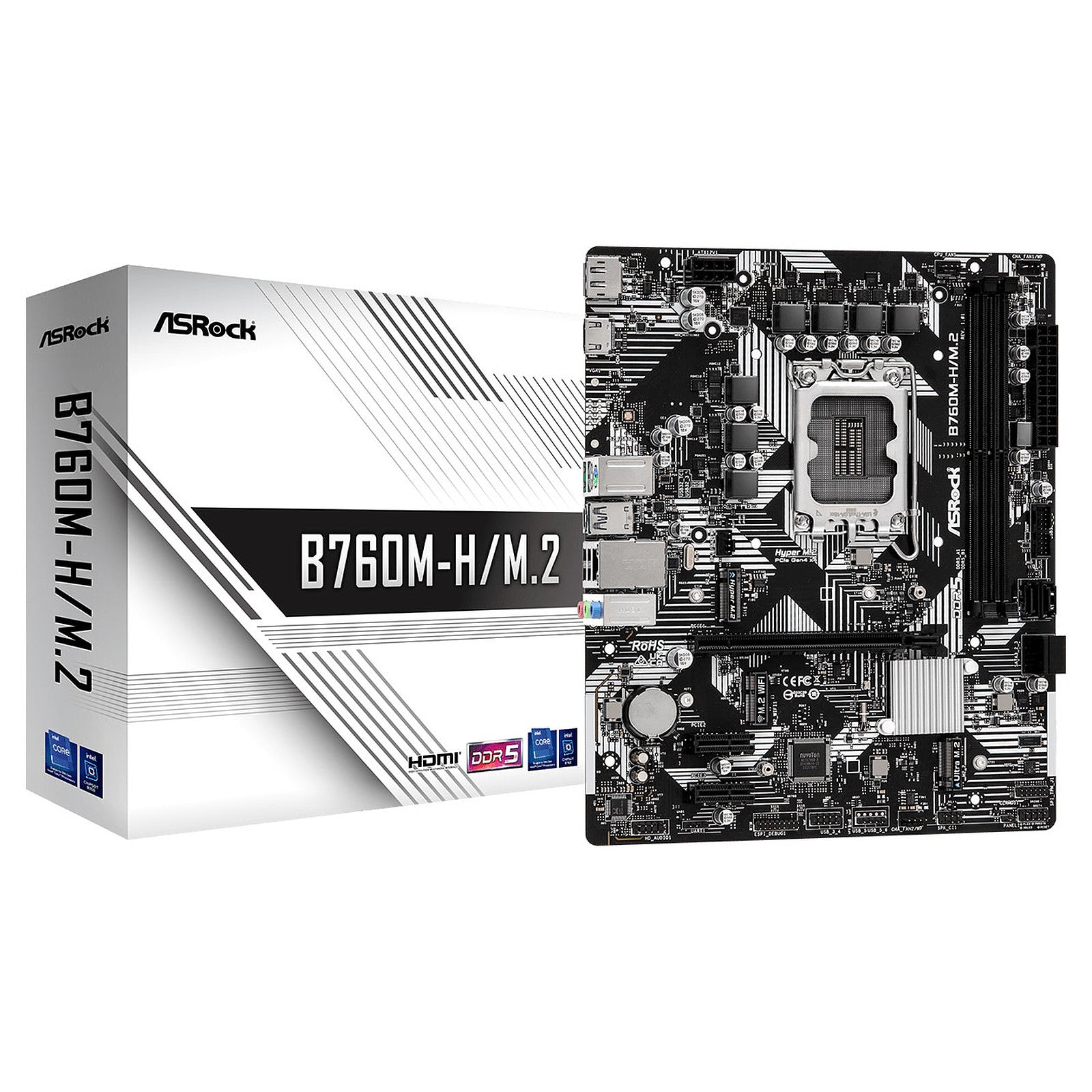Carte Mère ASRock B760M-H/M.2 DDR5 (Intel LGA 1700) Micro ATX – Clean  informatique
