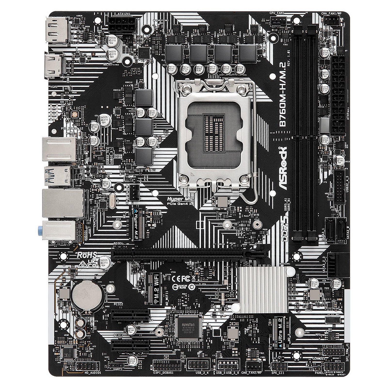 Carte Mère ASRock B760M-H/M.2 DDR5 (Intel LGA 1700) Micro ATX