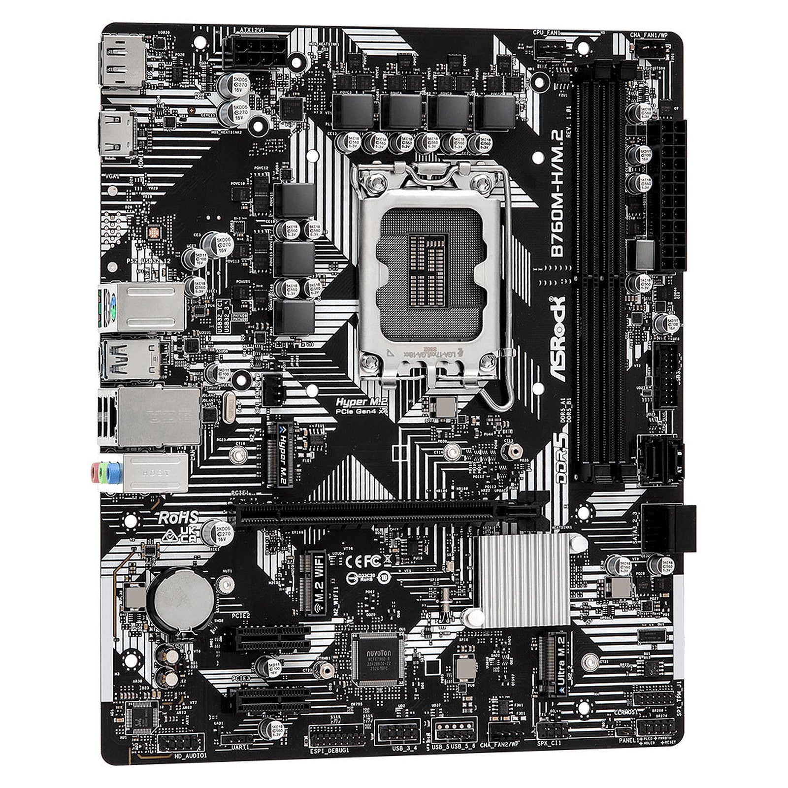 Carte Mère ASRock B760M-H/M.2 DDR5 (Intel LGA 1700) Micro ATX